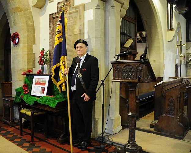 In church - British Legion Standard